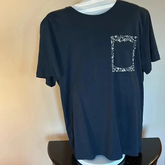 SELECTED HOMME ORGANIC COTTON BLUE  T SHIRT WITH RIBBED COLLAR.CONTRAST POCKET. - Picture 5 of 11